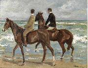 Max Liebermann Zwei Reiter am Strand oil